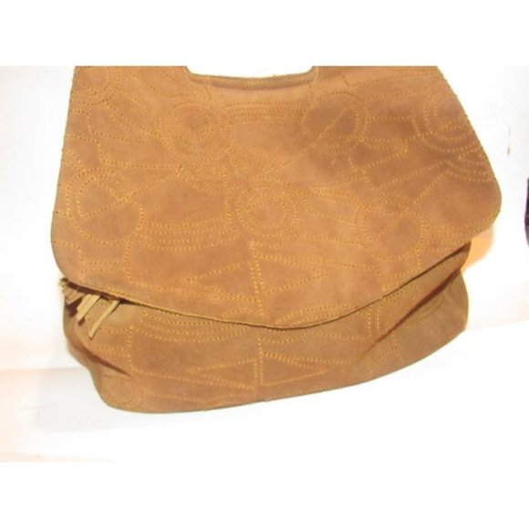 Salvatore Ferragamo Vintage Caramel Brown Suede Leather Hoho Bucket - Picture 2 of 12